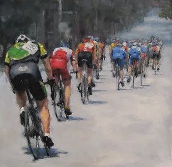 Painting Oil_The Hill Criterium Final Lap_24x24